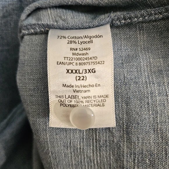 Time and Tru Chambray Denim Dress XXXL (22) - Picture 5 of 5